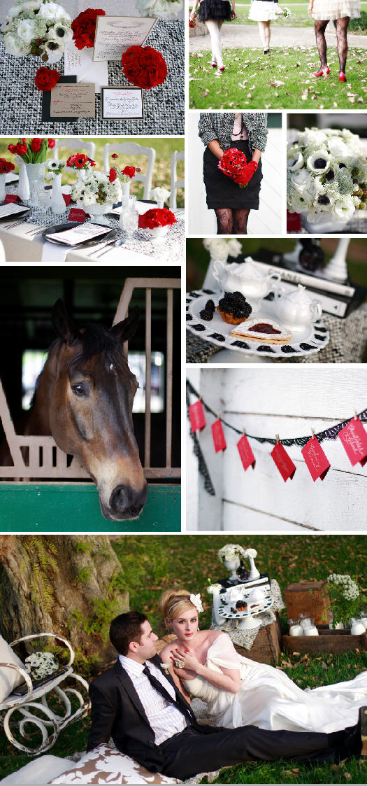 black red and white weddings