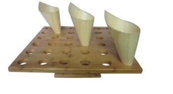 Paper wooden cone stand - bamboo